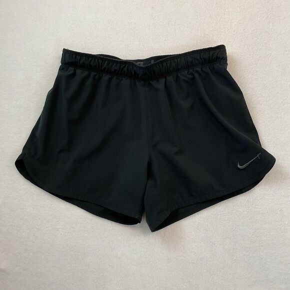 Nike Dri Fit Running Shorts Women’s XS Black Drawstring Athletic Activewear - Picture 1 of 14